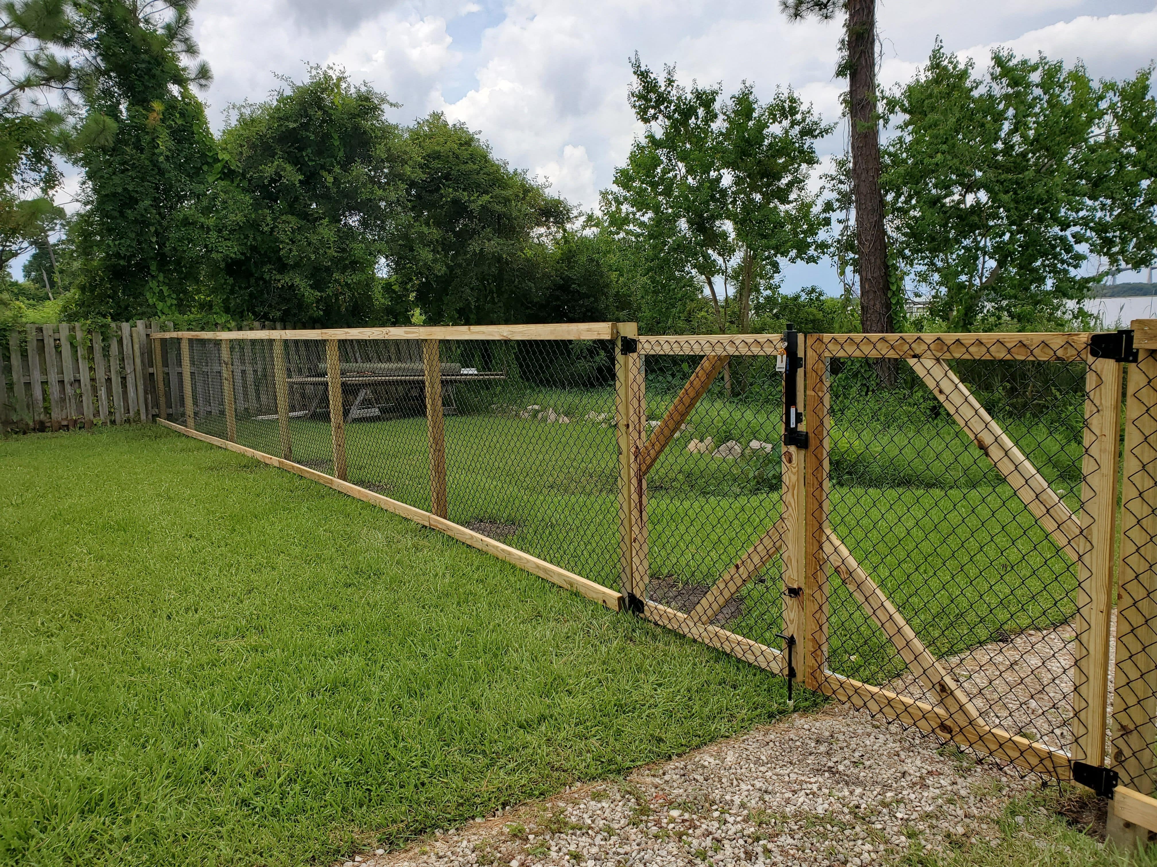 Fence in backyard